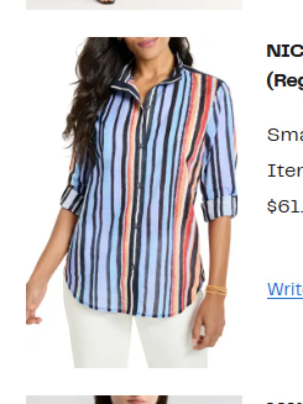 NIC + ZOE Painted Peninsula Stand Collar Cotton Button-Up Shirt